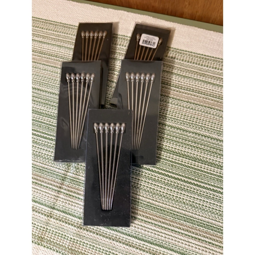 New Crate & Barrel Stainless Steel Cocktail / Food Picks - Set of 30 (5 Packs) - Picture 2 of 5